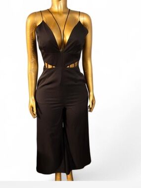 Black Strappy Cutout Jumpsuit